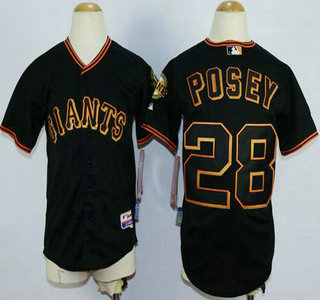 Youth San Francisco Giants #28 Buster Posey Black Jersey
