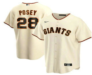 Youth San Francisco Giants #28 Buster Posey Cream Stitched MLB Cool Base Nike Jersey