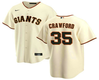 Youth San Francisco Giants #35 Brandon Crawford Cream Stitched MLB Cool Base Nike Jersey