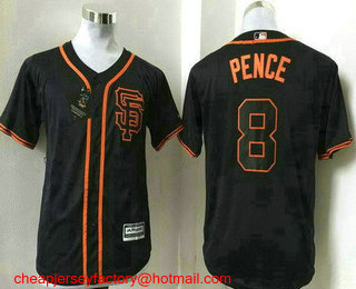 Youth San Francisco Giants #8 Hunter Pence Black SF Stitched MLB Cool Base Jersey