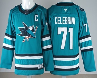 Youth San Jose Sharks #71 Macklin Celebrini Teal Authentic Jersey