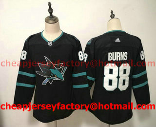 Youth San Jose Sharks #88 Brent Burns Black Adidas Stitched NHL Jersey