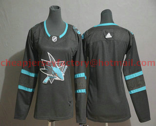 Youth San Jose Sharks Blank Black Adidas Stitched NHL Jersey