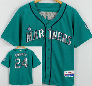 Youth Seattle Mariners #24 Ken Griffey Green Retired Player MLB Cool Base Jersey