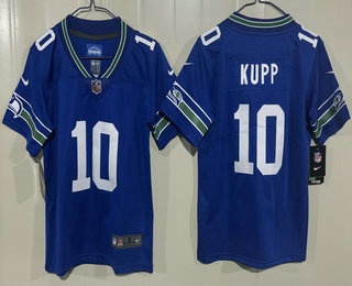 Youth Seattle Seahawks #10 Cooper Kupp Limited Blue Throwback Vapor Jersey