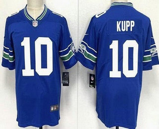Youth Seattle Seahawks #10 Cooper Kupp Limited Blue Throwback Vapor Jersey