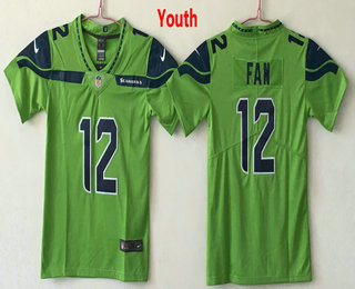 Youth Seattle Seahawks #12 12th Fan Green 2017 Vapor Untouchable Stitched NFL Nike Limited Jersey