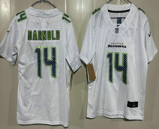Youth Seattle Seahawks #14 Sam Darnold Limited White Fashion Vapor Jersey