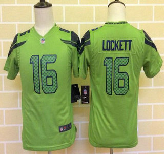 Youth Seattle Seahawks #16 Tyler Lockett Green Alternate NFL Nike Game Jersey