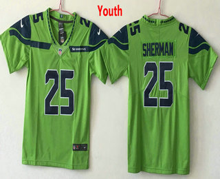 Youth Seattle Seahawks #25 Richard Sherman Green 2017 Vapor Untouchable Stitched NFL Nike Limited Jersey