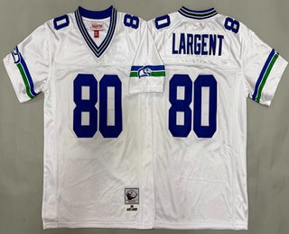 Youth Seattle Seahawks #80 Steve Largent White 1985 Throwback Jersey