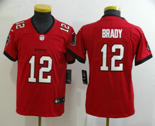 Youth Tampa Bay Buccaneers #12 Tom Brady Red 2020 NEW Vapor Untouchable Stitched NFL Nike Limited Jersey