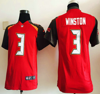 Youth Tampa Bay Buccaneers #3 Jameis Winston Red Team Color NFL Nike Game Jersey