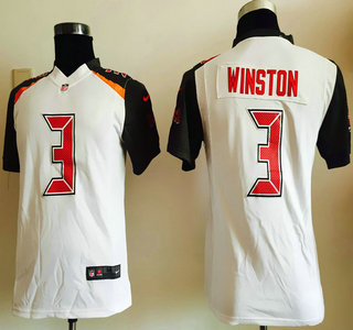 Youth Tampa Bay Buccaneers #3 Jameis Winston White Road NFL Nike Game Jersey