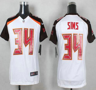 Youth Tampa Bay Buccaneers #34 Charles Sims White Road NFL Nike Game Jersey