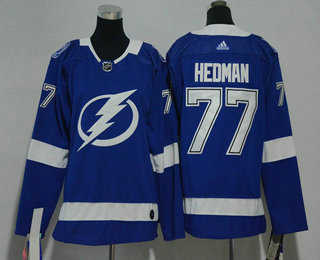 Youth Tampa Bay Lightning #77 Victor Hedman Light Blue 2017-2018 Hockey Stitched NHL Jersey
