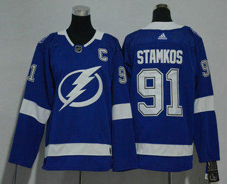 Youth Tampa Bay Lightning #91 Steven Stamkos Light Blue 2017-2018 Hockey Stitched NHL Jersey