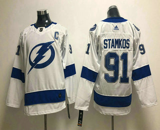 Youth Tampa Bay Lightning #91 Steven Stamkos White 2017-2018 Hockey Stitched NHL Jersey