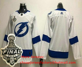 Youth Tampa Bay Lightning Blank White 2021 Stanley Cup Finals Authentic Jersey