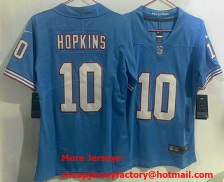 Youth Tennessee Titans #10 DeAndre Hopkins Blue Limited Stitched Throwback Jersey
