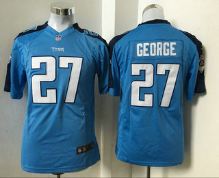 Youth Tennessee Titans #27 Eddie George Light Blue Retired Player NFL Nike Game Jersey
