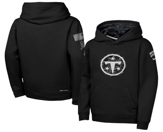 Youth Tennessee Titans Black 2026 Salute to Service Sideline Pullover Hoodie