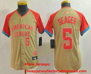 Youth Texas Rangers #5 Corey Seager Number Cream 2024 All Star Limited Stitched Jersey