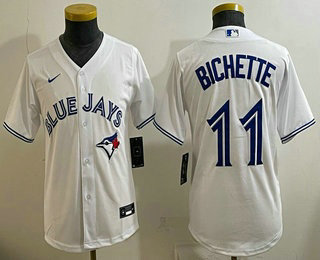 Youth Toronto Blue Jays #11 Bo Bichette White Cool Base Jersey