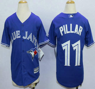 Youth Toronto Blue Jays #11 Kevin Pillar Alternate Blue 2015 MLB Cool Base Jersey