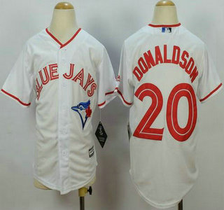 Youth Toronto Blue Jays #20 Josh Donaldson 2015 Canada Day Home White MLB Jersey