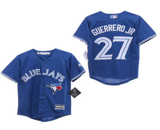 Youth Toronto Blue Jays #27 Vladimir Guerrero Jr. Royal Blue Stitched MLB Cool Base Jersey