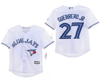 Youth Toronto Blue Jays #27 Vladimir Guerrero Jr. White Stitched MLB Cool Base Jersey