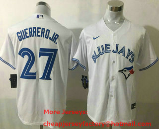 Youth Toronto Blue Jays #27 Vladimir Guerrero Jr White Stitched MLB Cool Base Nike Jersey