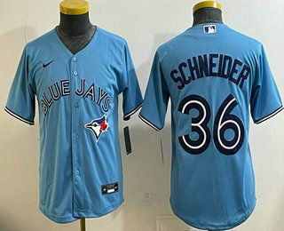 Youth Toronto Blue Jays #36 John Schneider Light Blue Cool Base Jersey