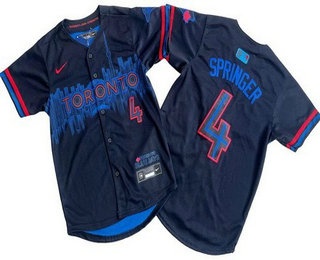 Youth Toronto Blue Jays #4 George Springer Black City Connect Limited Jersey