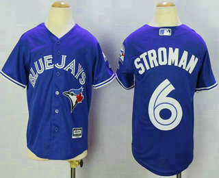 Youth Toronto Blue Jays #6 Marcus Stroman Blue New Cool Base 40th Anniversary Stitched MLB Jersey