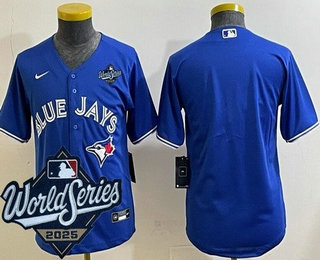 Youth Toronto Blue Jays Blank Blue 2025 World Series Cool Base Jersey