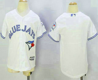 Youth Toronto Blue Jays Blank White New Cool Base 40th Anniversary Stitched MLB Jersey