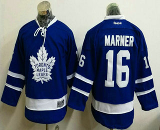 Youth Toronto Maple Leafs #16 Mitchell Marner Royal Blue 2016-17 Home 100TH Anniversary Stitched Reebok Hockey Jersey