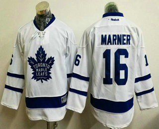 Youth Toronto Maple Leafs #16 Mitchell Marner White 2016-17 Away 100TH Anniversary Stitched Reebok Hockey Jersey