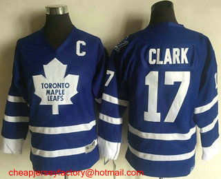 Youth Toronto Maple Leafs #17 Wendel Clark Royal Blue CCM Throwback Stitched Vintage Hockey Jersey