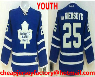 Youth Toronto Maple Leafs #25 James Van Riemsdyk Royal Blue Home Stitched NHL Reebok Hockey Jersey