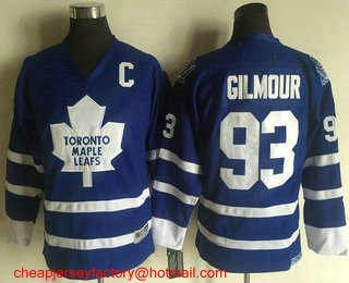 Youth Toronto Maple Leafs #93 Doug Gilmour Royal Blue CCM Throwback Stitched Vintage Hockey Jersey