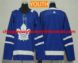 Youth Toronto Maple Leafs Blank Royal Blue Home 2017-2018 Hockey Stitched NHL Jersey