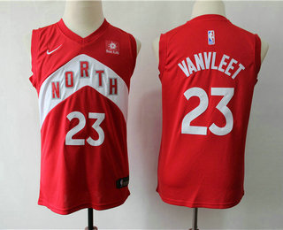 Youth Toronto Raptors #23 Fred VanVleet Red Nike Swingman 2018 playoffs Earned Edition Stitched Jersey With The Sponsor Logo