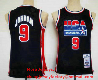 Youth USA Basketball 1992 Olympic Dream Team #9 Michael Jordan 1992 Blue Swingman Throwback Jersey
