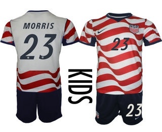 Youth USA National Team #23 Aidan Morris Home White 2026 World Cup Soccer Jersey Suit
