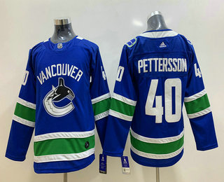Youth Vancouver Canucks #40 Elias Pettersson Blue Adidas Stitched NHL Jersey