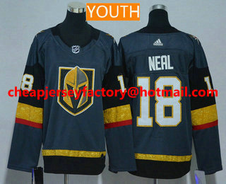 Youth Vegas Golden Knights #18 James Neal Gray 2017-2018 Hockey Stitched NHL Jersey