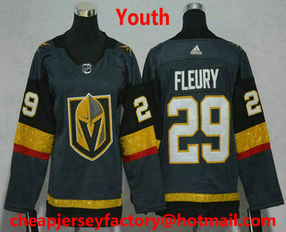 Youth Vegas Golden Knights #29 Marc-Andre Fleury Gray 2017-2018 Hockey Stitched NHL Jersey